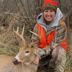 Me holding my first large buck